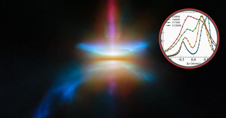 Astrónomos detectan un espectacular fenómeno de luz y color alrededor de una estrella en formación