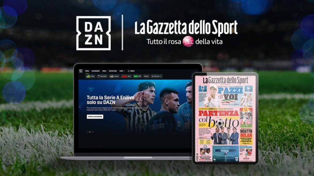 Dazn, Gazzetta senza costi aggiuntivi per gli abbonati