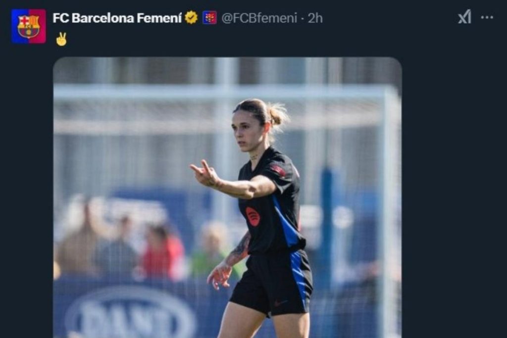 El tweet de Mapi León que el Barcelona borró en mitad de la polémica por el tocamiento