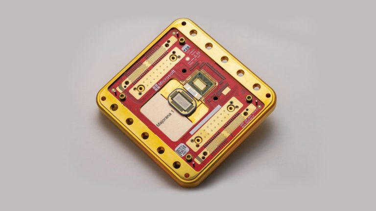 An image of the Microsoft quantum computing Majorana 1 chip