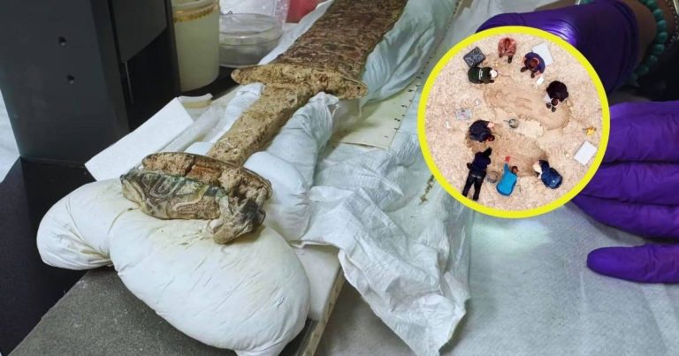 arqueólogos sorprendidos al encontrar una espada de 1.500 años con un lujoso pomo de plata y oro en un estado de conservación excepcional