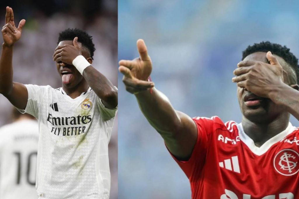 Así es la conexión entre Vini Jr y Carbonero, el delantero del Internacional que fue 'honrado' por el astro del Real Madrid