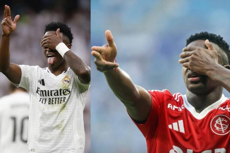 Así es la conexión entre Vini Jr y Carbonero, el delantero del Internacional que fue 'honrado' por el astro del Real Madrid
