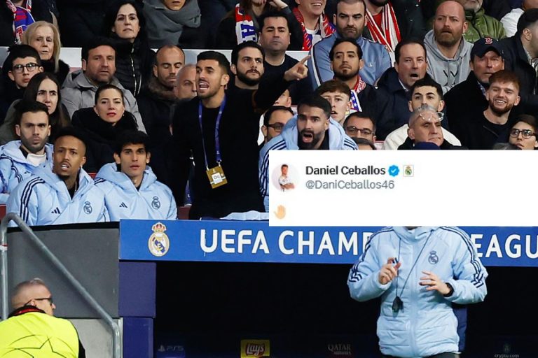 Ceballos trolea a Simeone y levanta la mano para responder: "Quien vea que tocó la pelota dos veces Julián..."