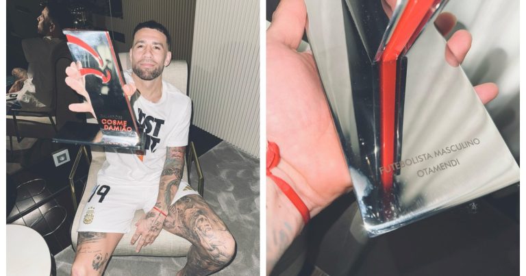 El detalle de Selección de Otamendi con el premio al mejor jugador del año con Benfica :: Olé
