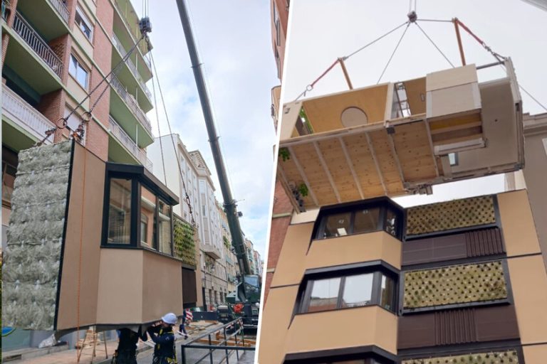 construir un edificio por piezas como un LEGO gigante
