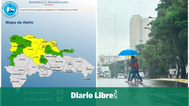 Provincias en alerta por lluvias asociadas a sistema de baja presión