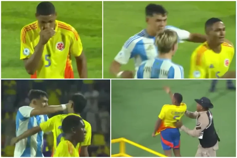 Provocación, escándalo y bronca en eliminación de Colombia a Argentina en el Sudamericano Sub-17
