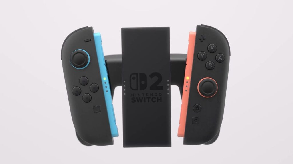 Switch 2 Joy-Cons clicking into an accessory